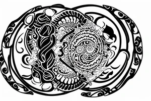 Turtle with yin yang on back tattoo idea