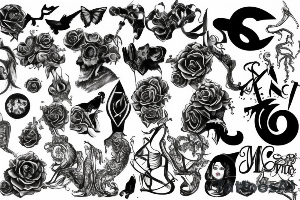 combination S and M tattoo idea