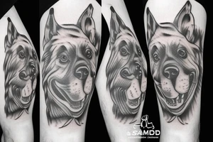 race sammoid dog tattoo idea