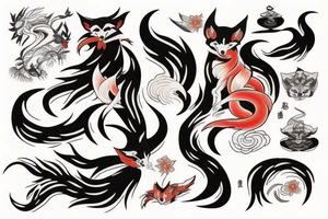 Nine-tailed kitsune-girl tattoo idea