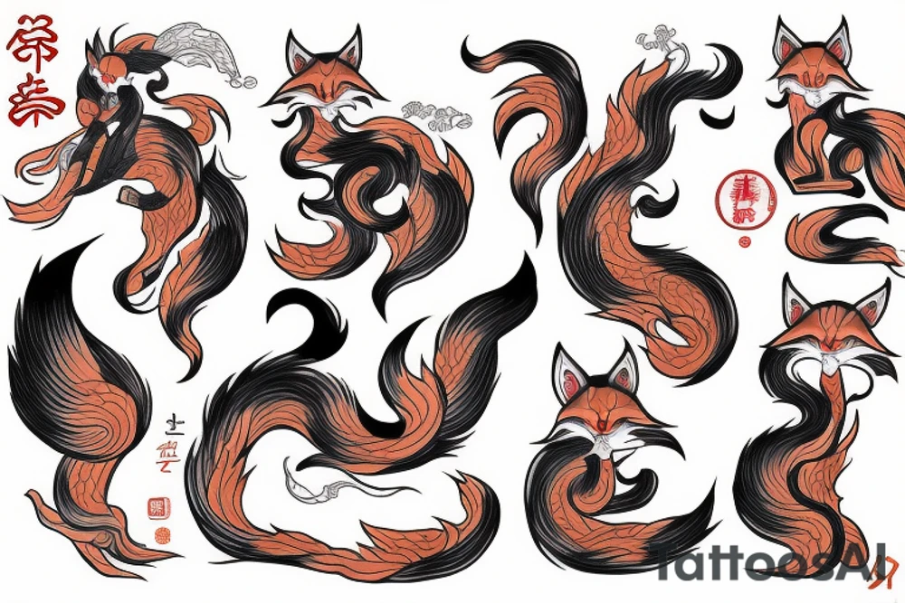 Nine-tailed kitsune-girl tattoo idea