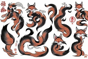 Nine-tailed kitsune-girl tattoo idea