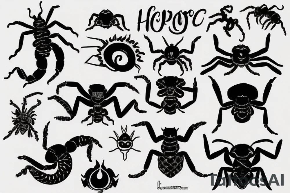 A Scorpion with a devilish half and a holy half tattoo idea