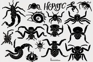 A Scorpion with a devilish half and a holy half tattoo idea
