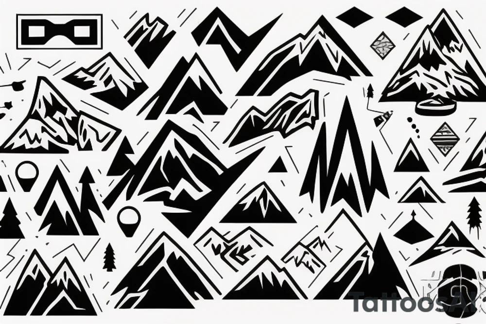 Ski, mountain tattoo idea