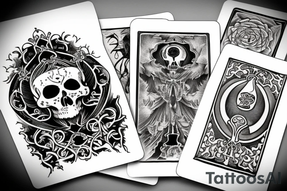 Karma and Death Tarot in Hand tattoo idea