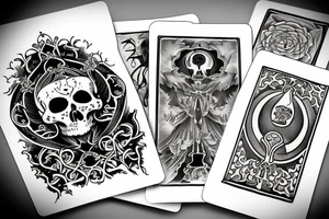 Karma and Death Tarot in Hand tattoo idea