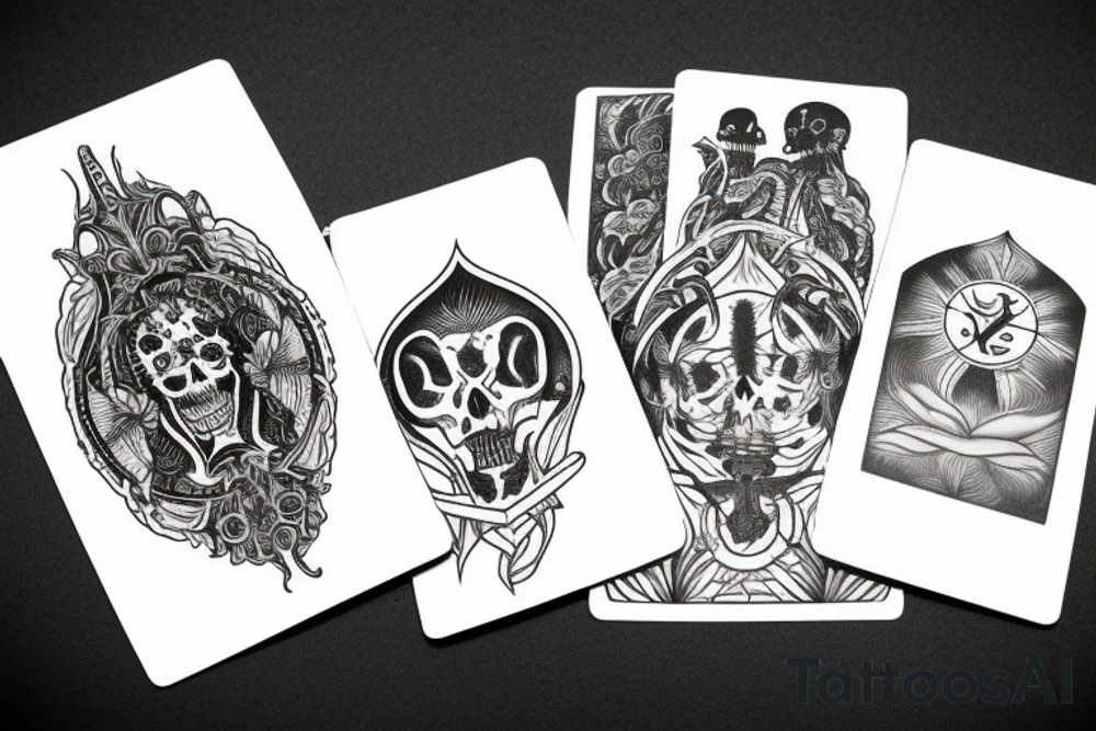 Karma and Death Tarot in Hand tattoo idea