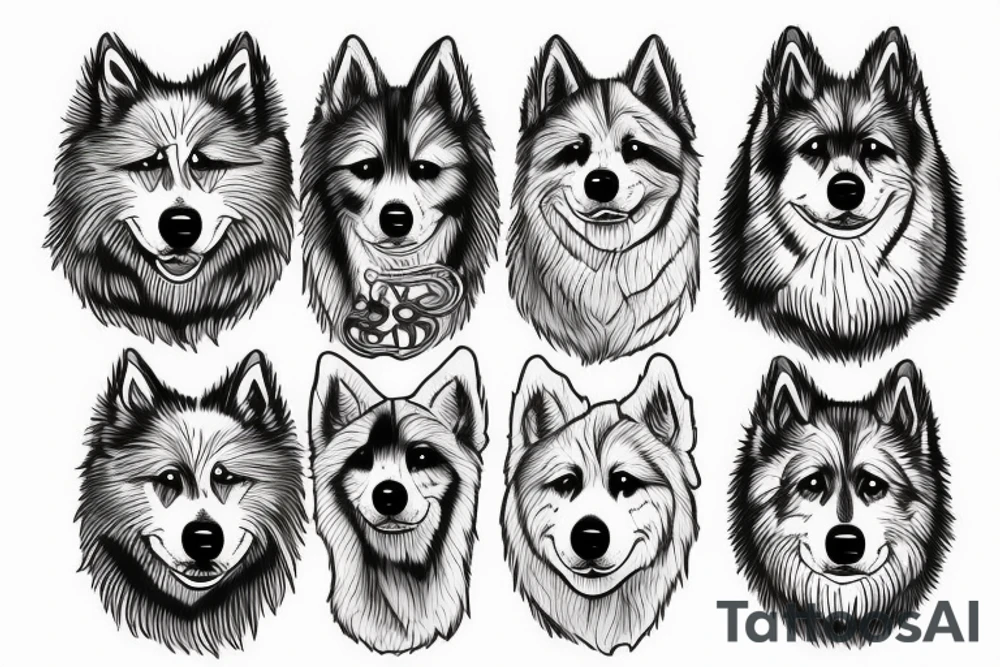 race samoyed dog tattoo idea