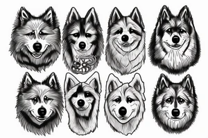 race samoyed dog tattoo idea