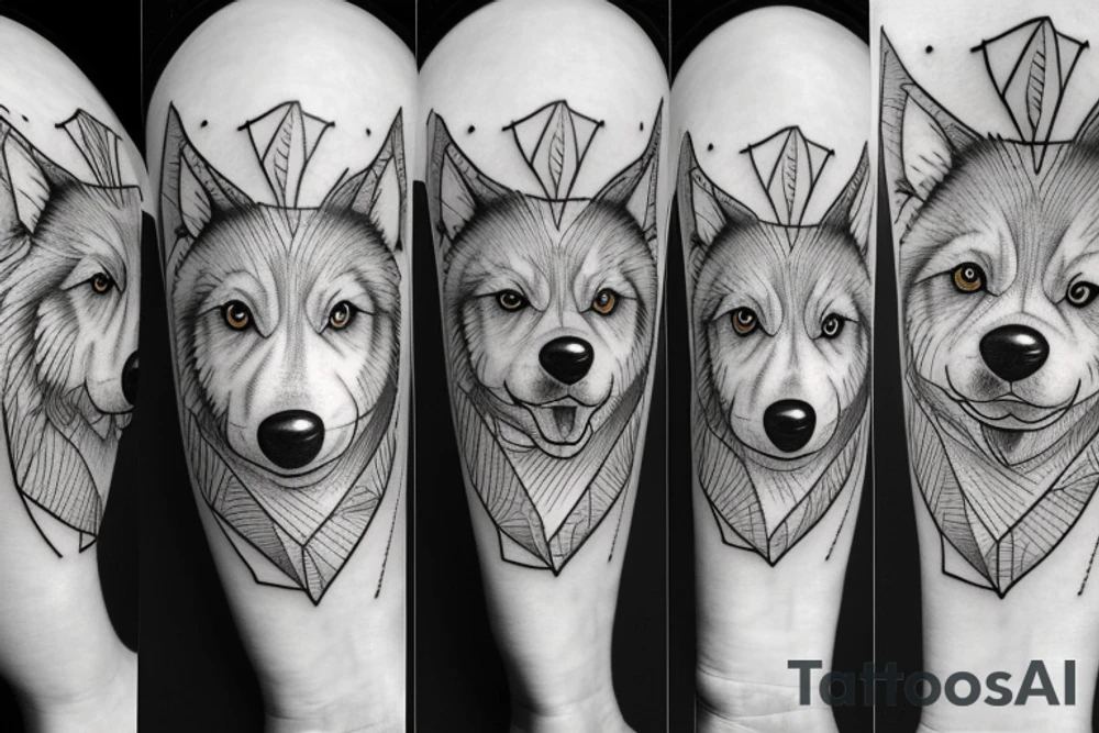 race samoyed dog tattoo idea