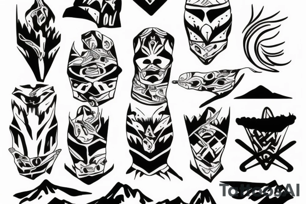 Ski, mountain tattoo idea