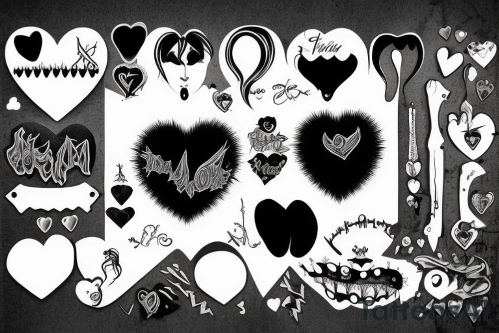 Emo heart with spikes tattoo idea