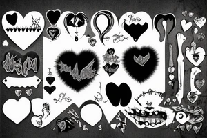 Emo heart with spikes tattoo idea