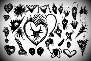 Emo heart with spikes tattoo idea