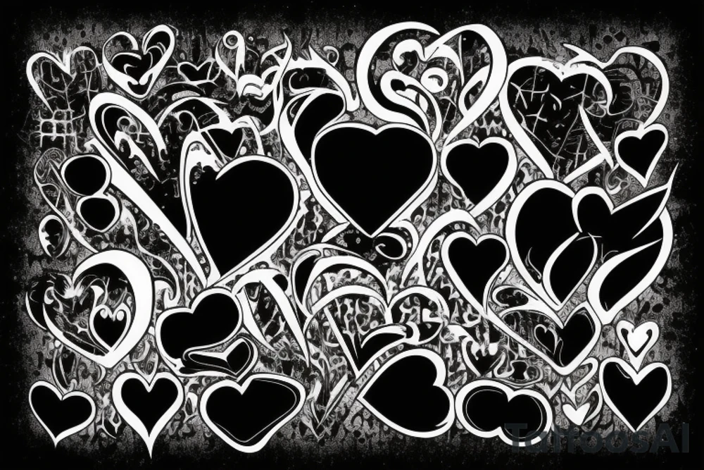 Emo heart with spikes tattoo idea