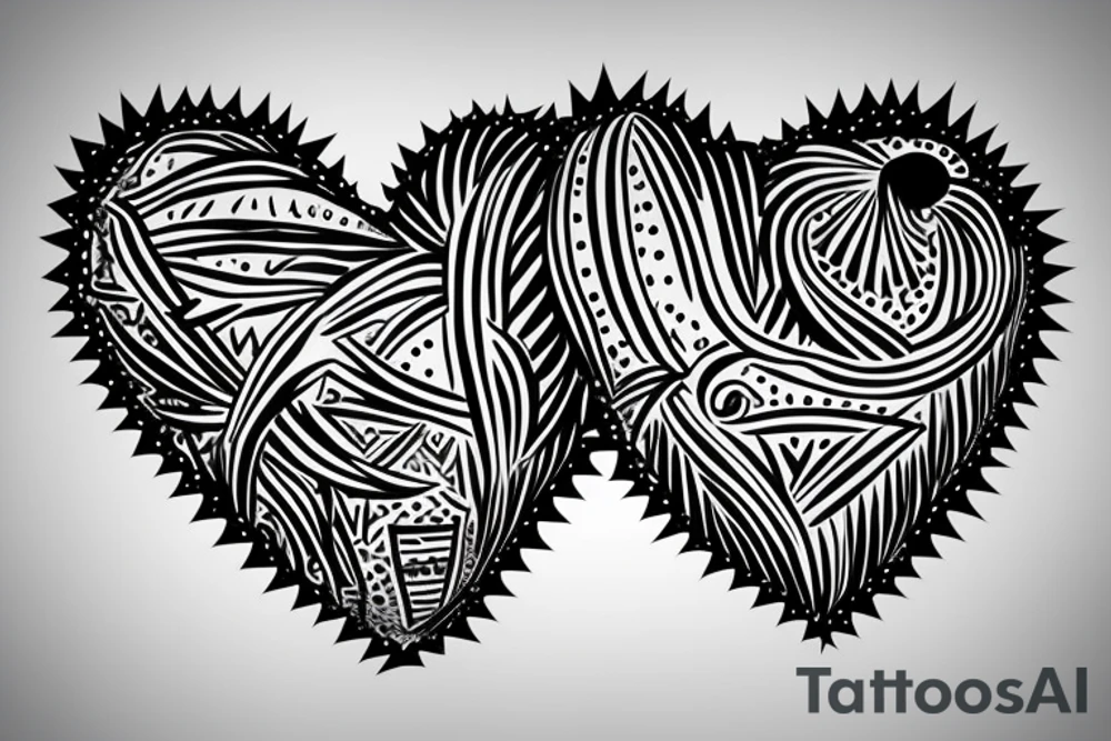 Emo heart with spikes tattoo idea