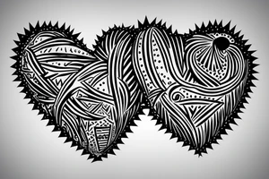Emo heart with spikes tattoo idea