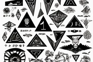 Combine, piramids, japan, number 13, tattoo idea