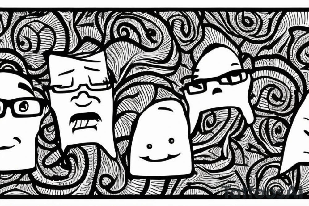 three friends. one of them is tall and one of them have glasses. they are best friends for each others. tattoo idea