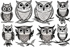 cute owl tattoo idea