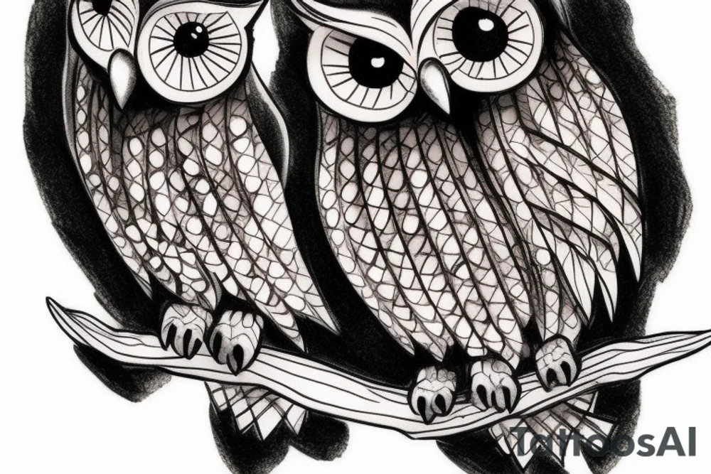 cute owl tattoo idea