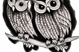 cute owl tattoo idea
