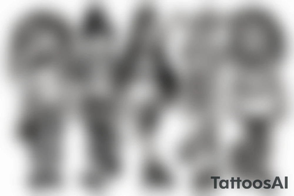 three friends in college. tattoo idea