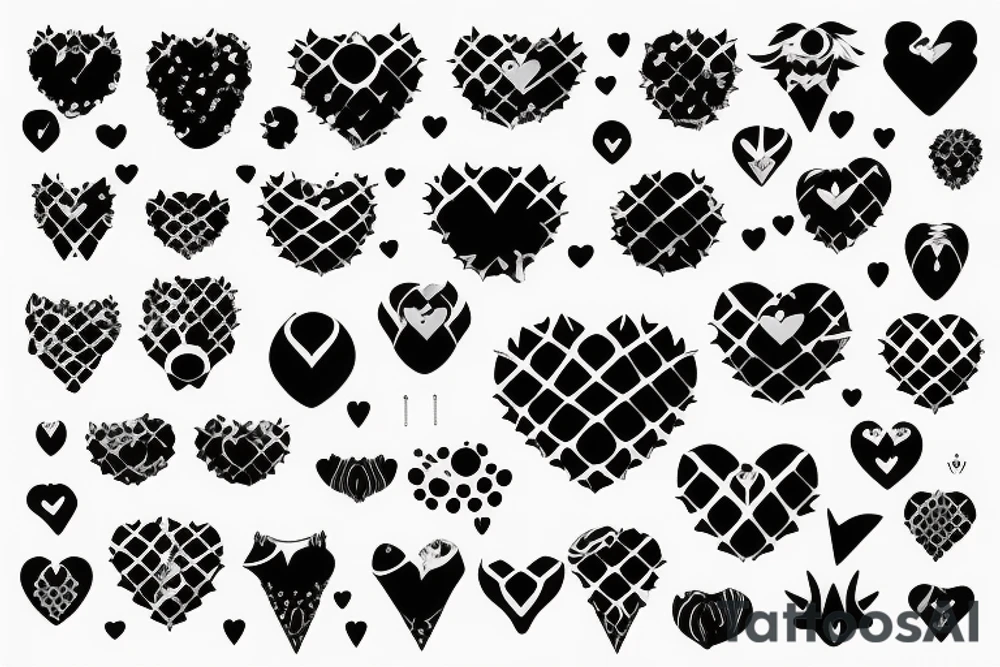 Emo heart with spikes tattoo idea