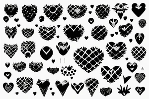 Emo heart with spikes tattoo idea