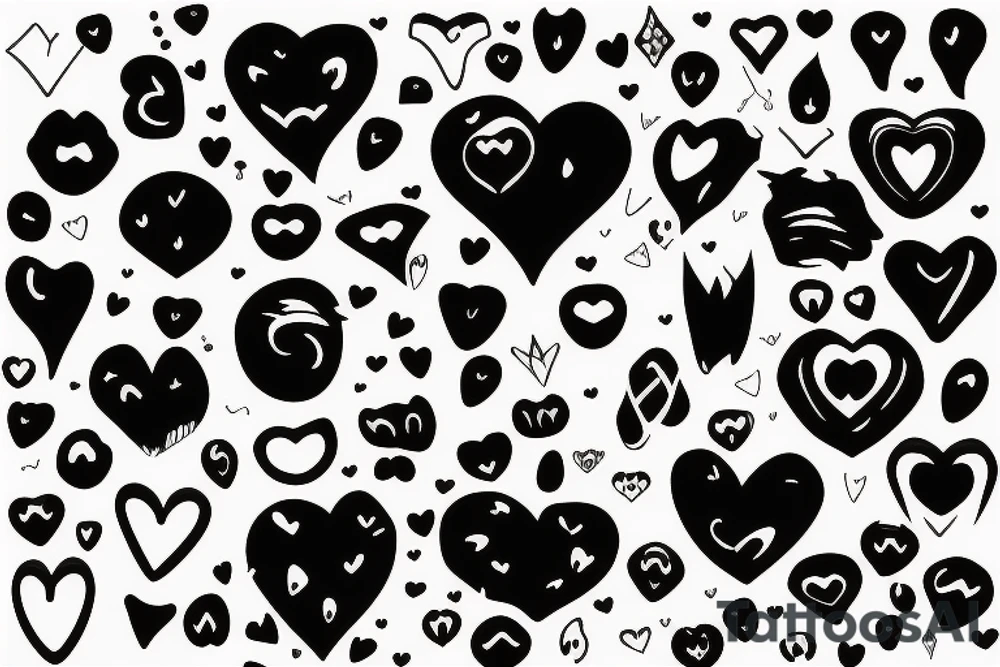 Emo heart with spikes tattoo idea