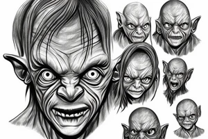 Gollum Mask - The Lord of the Rings tattoo idea