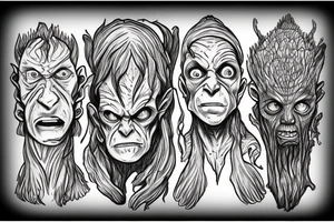 Gollum Mask - The Lord of the Rings tattoo idea