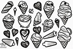 Icecream hearth eyes tattoo idea