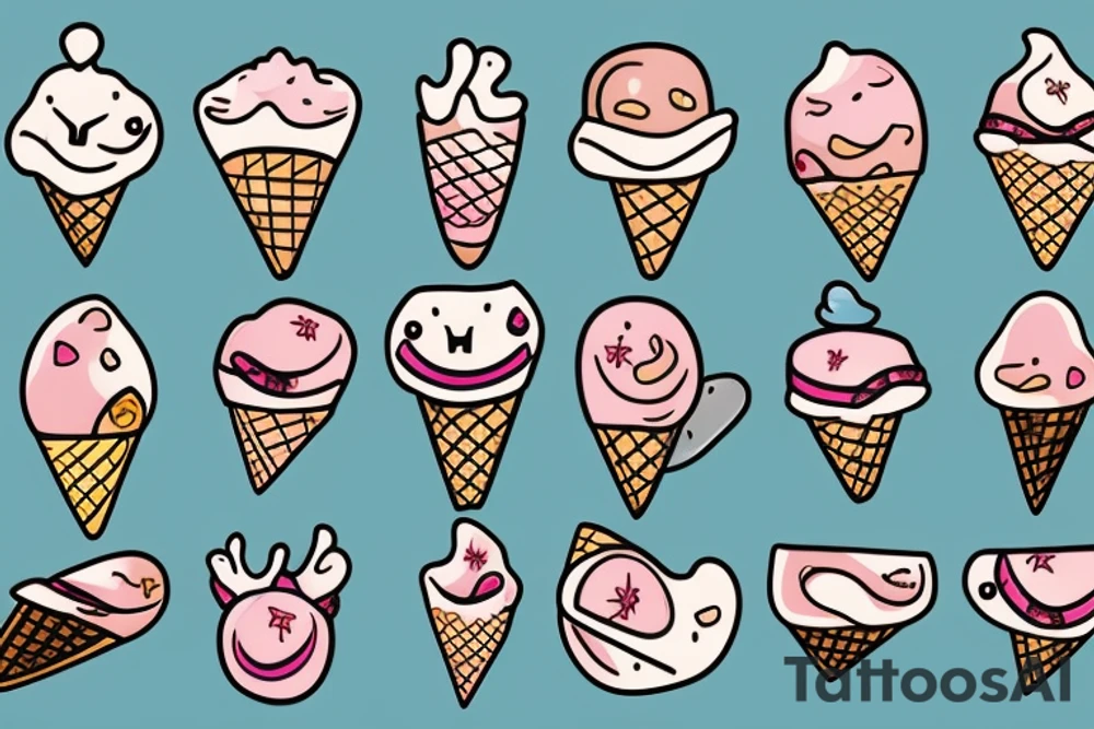 Icecream hearth eyes tattoo idea