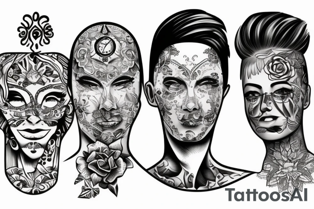 three friends in college. tattoo idea