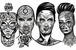 three friends in college. tattoo idea