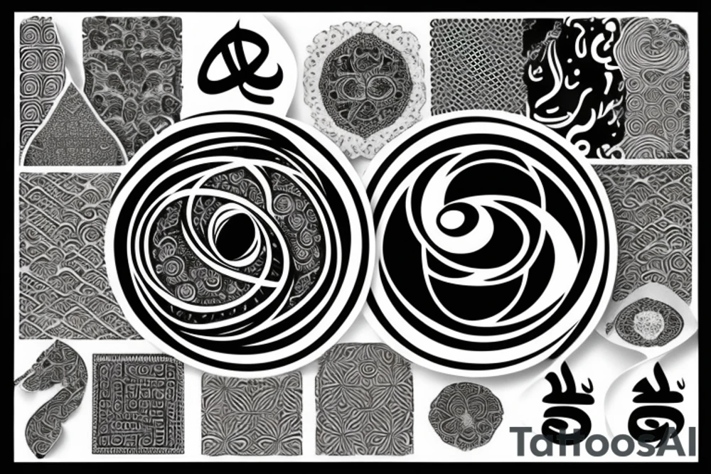 Arabic font that shows ying Yang tattoo idea