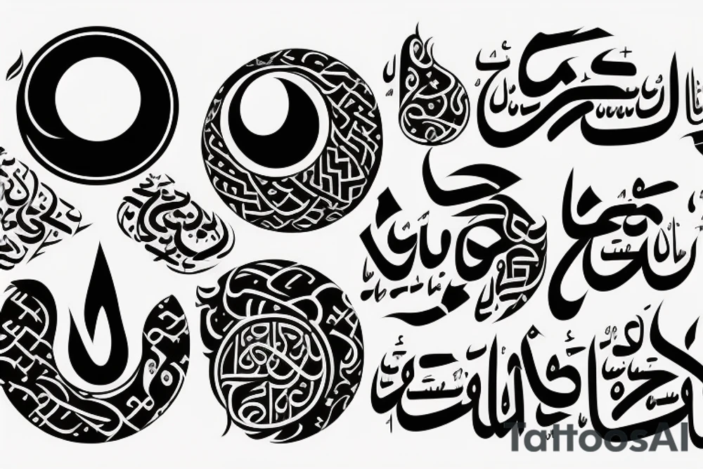 Arabic font that shows ying Yang tattoo idea