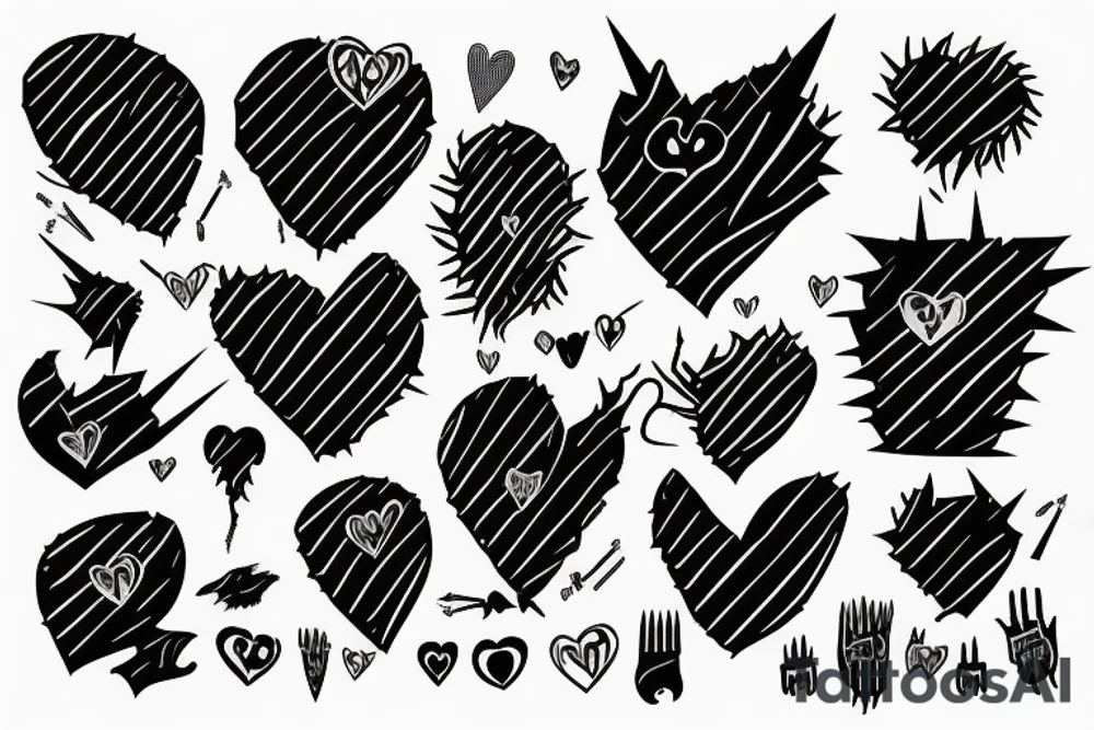 heart with spikes tattoo idea