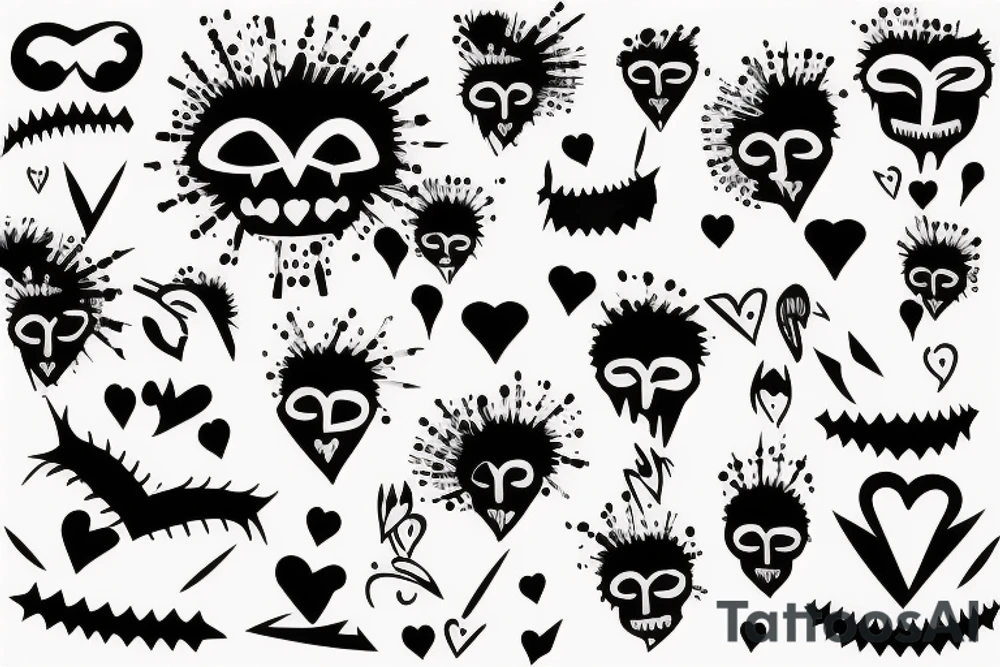 heart with spikes tattoo idea