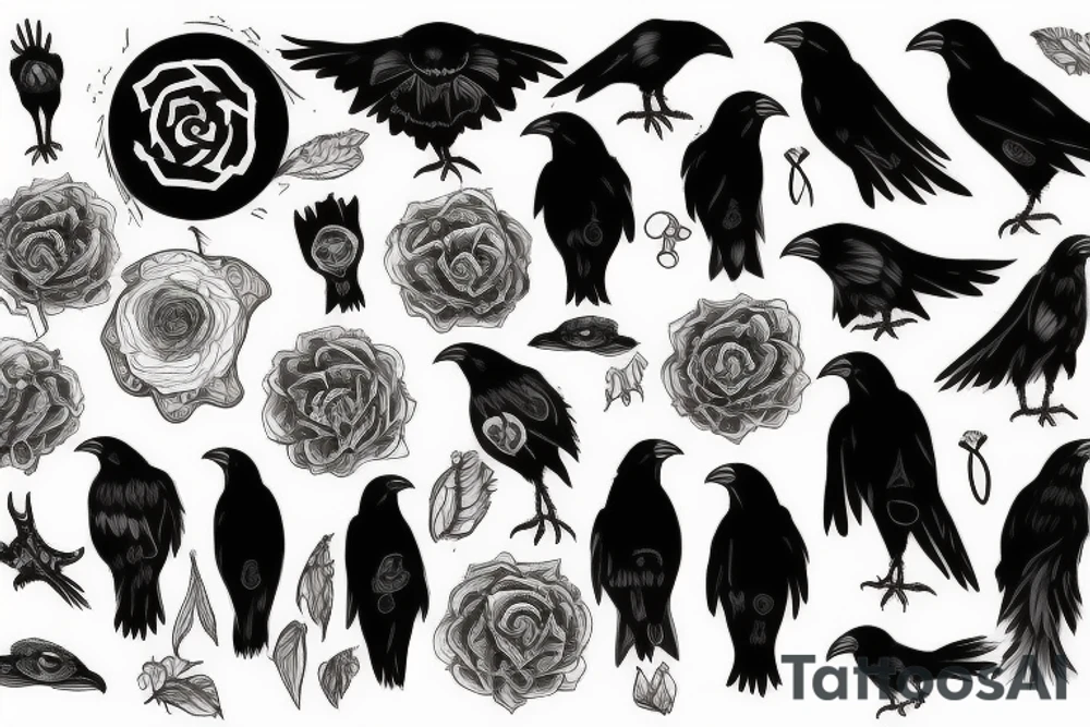 A scary crow tattoo idea