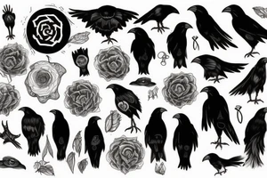 A scary crow tattoo idea