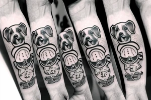Dog playing college football tattoo idea