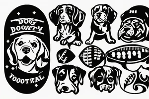 Dog playing college football tattoo idea