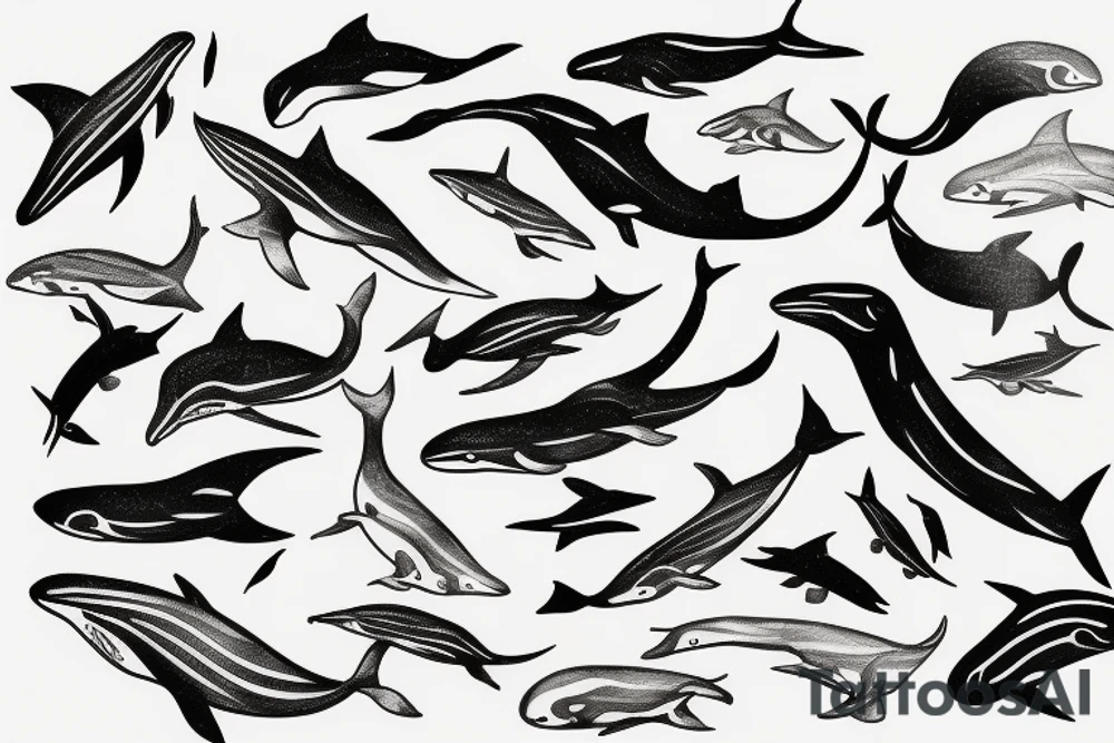 World map Persian whale Purpose tattoo idea