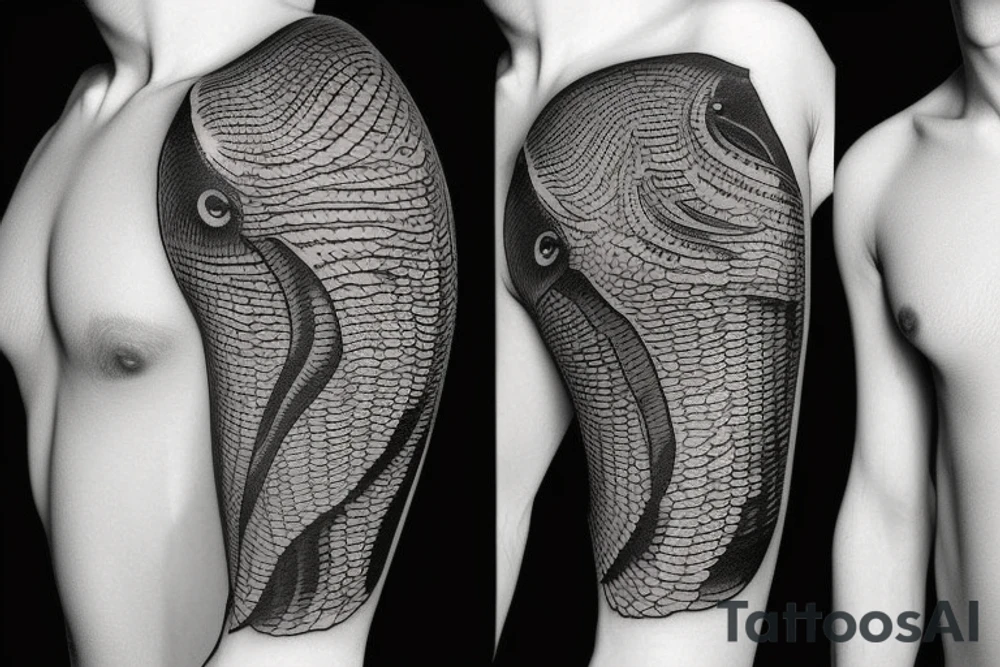 World map Persian whale Purpose tattoo idea