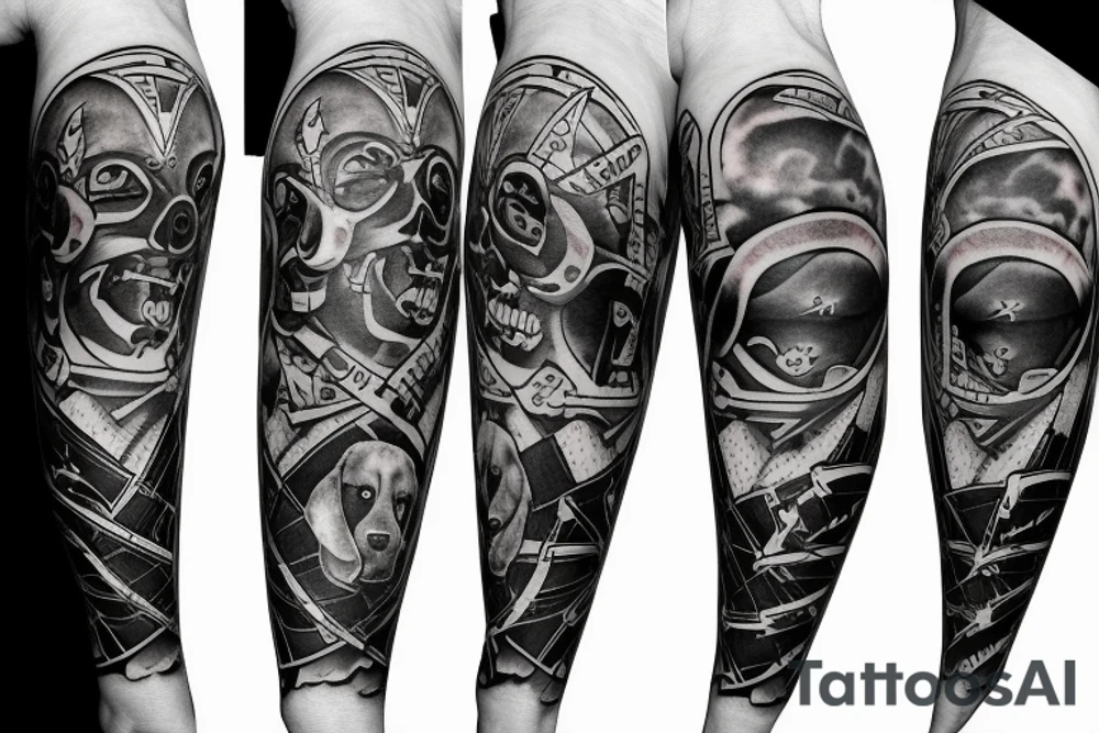Dog playing college football tattoo idea