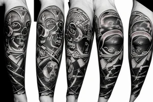 Dog playing college football tattoo idea