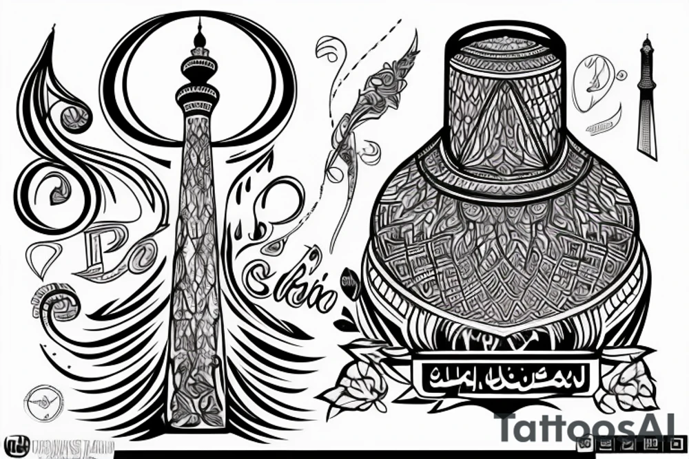 Milad tower symbol tattoo idea